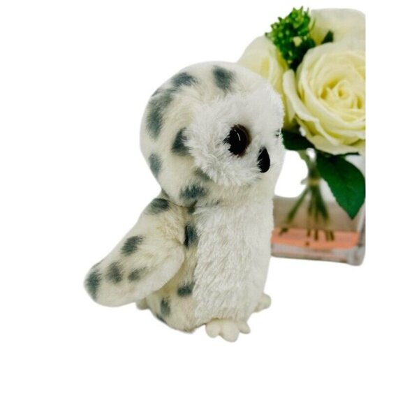Aurora White Snow Owl Spotted Realistic Plush Stuffed Animal 7" - Picture 2 of 8